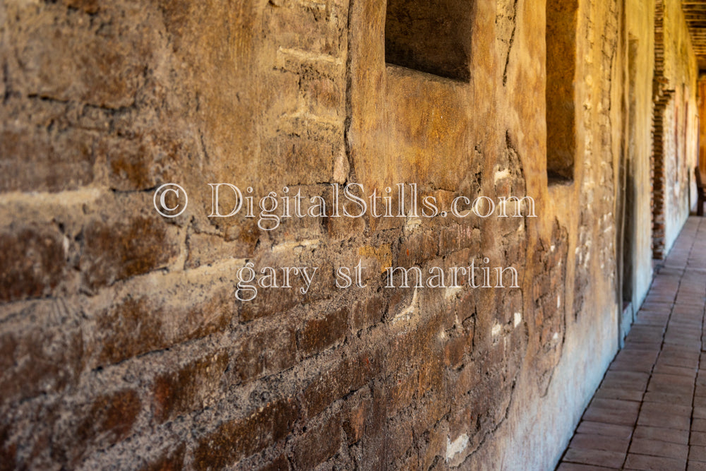 Along the Mission Wall, digital, California, Missions