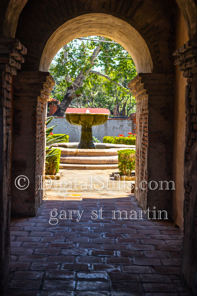 View through the Hallway, San Juan Capistrano, digital, california, mission