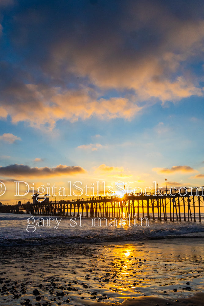 Rays of Sun on the Pier - Oceanside pier, digital Oceanside Pier