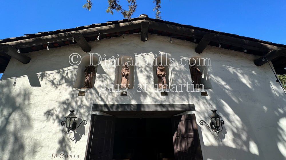 Museum front view, Digital, California,  Missions