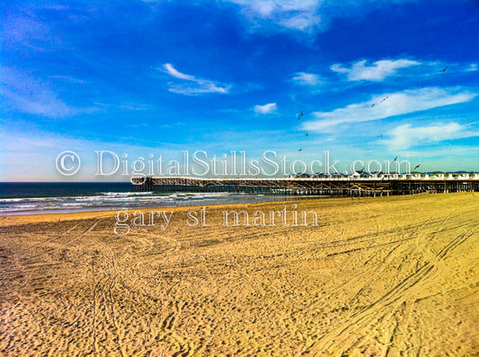 Pacific Beach Pier, Along The Sand, digital, piers