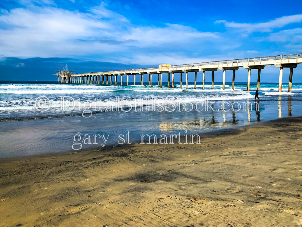 La Jolla Beach Pier in the Foamy Water, digital La Jolla Pier