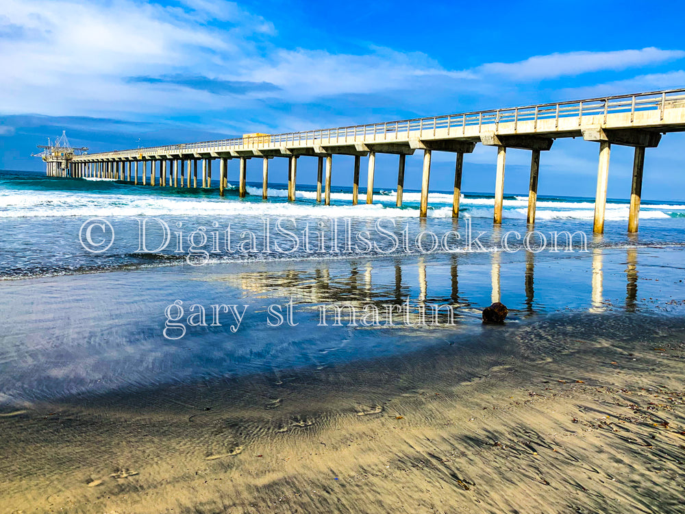 La Jolla Beach Pier Reflecting in the Waves , digital La Jolla Pier