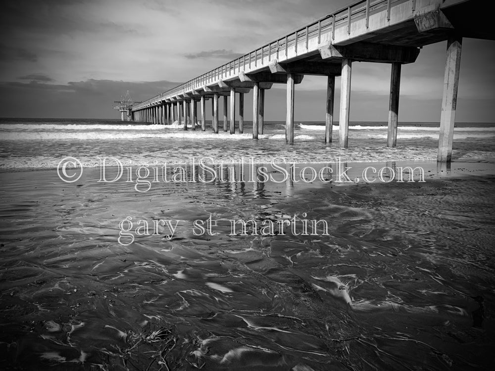 La Jolla Beach Pier in Black and White, digital La Jolla Pier