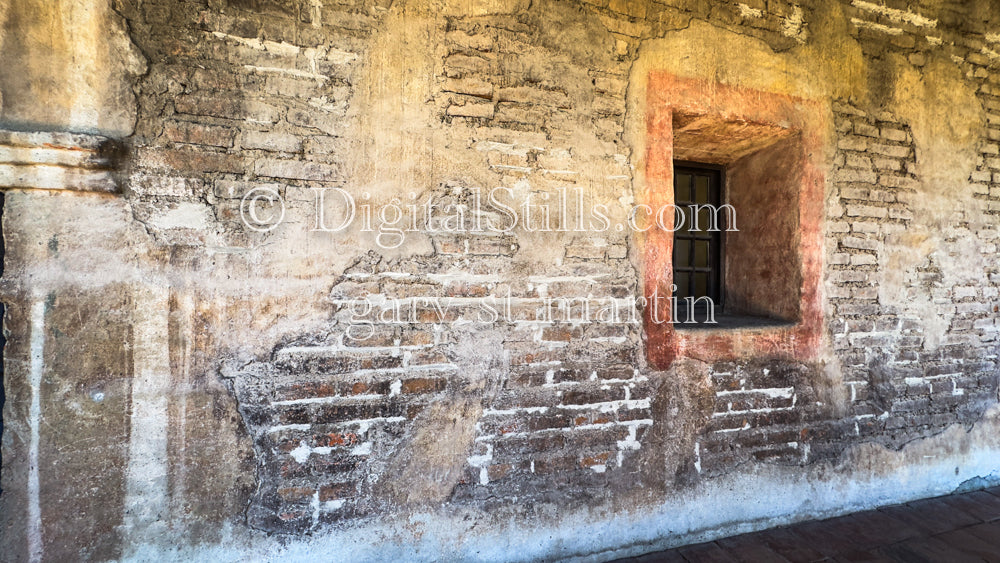 Wide Angle Adobe Block Building In Mission San Juan Capistrano , Digital, California Missions