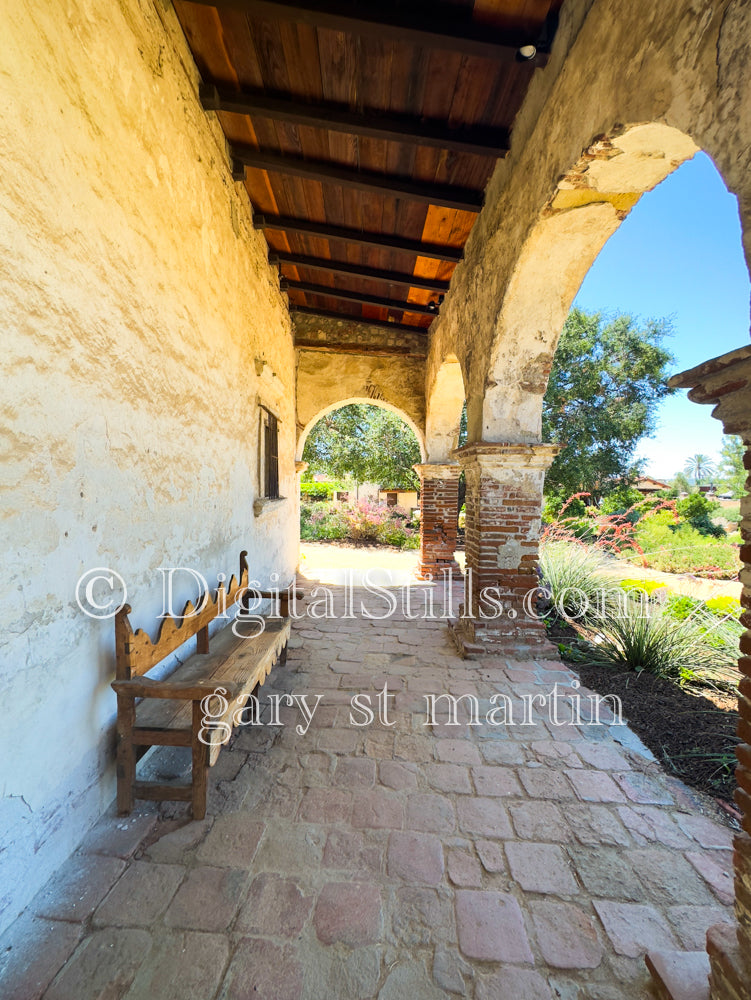 Small Hallway At Mission San Juan Capistrano , Digital, California Missions