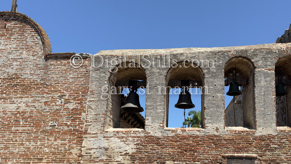 Closeup Of Church Bells At Mission San Juan Capistrano , Digital, California Missions