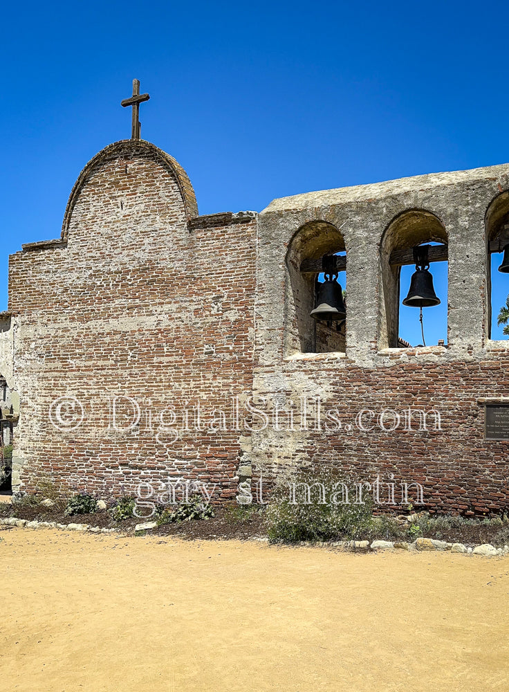 Side View Of Church Bell At Mission San Juan Capistrano , Digital, California Missions