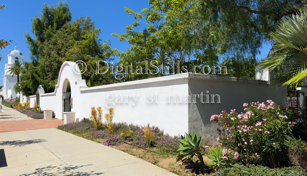 Side View Of Closed Gates At Mission San Luis Rey
