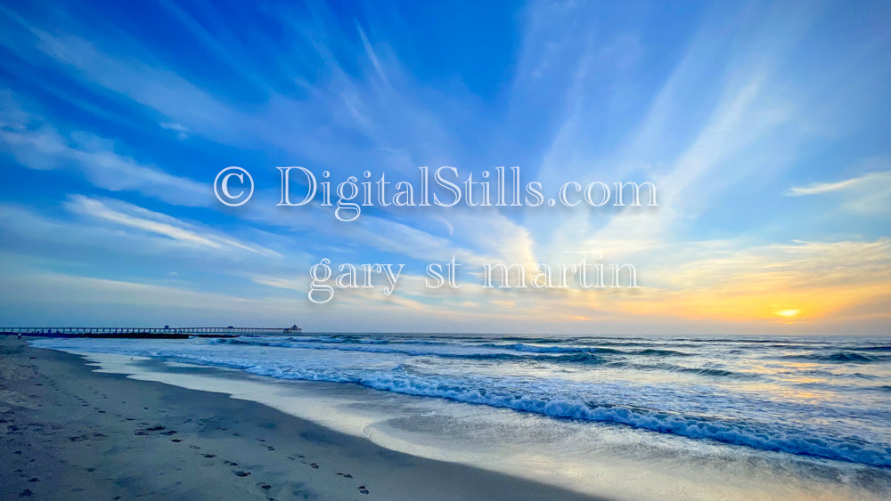 Clouds painting the sky, digital sunset