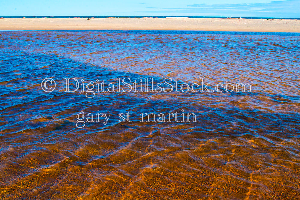 Lake water against the sandbar, digital Grand Marais