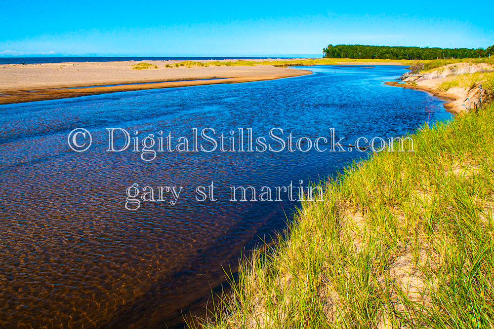 Looking along the shore of Grand Marais Harbor, digital Grand Marais