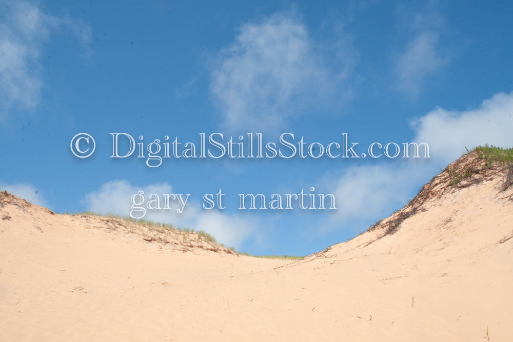 Looking up at the sand dunes, digital Grand Marais
