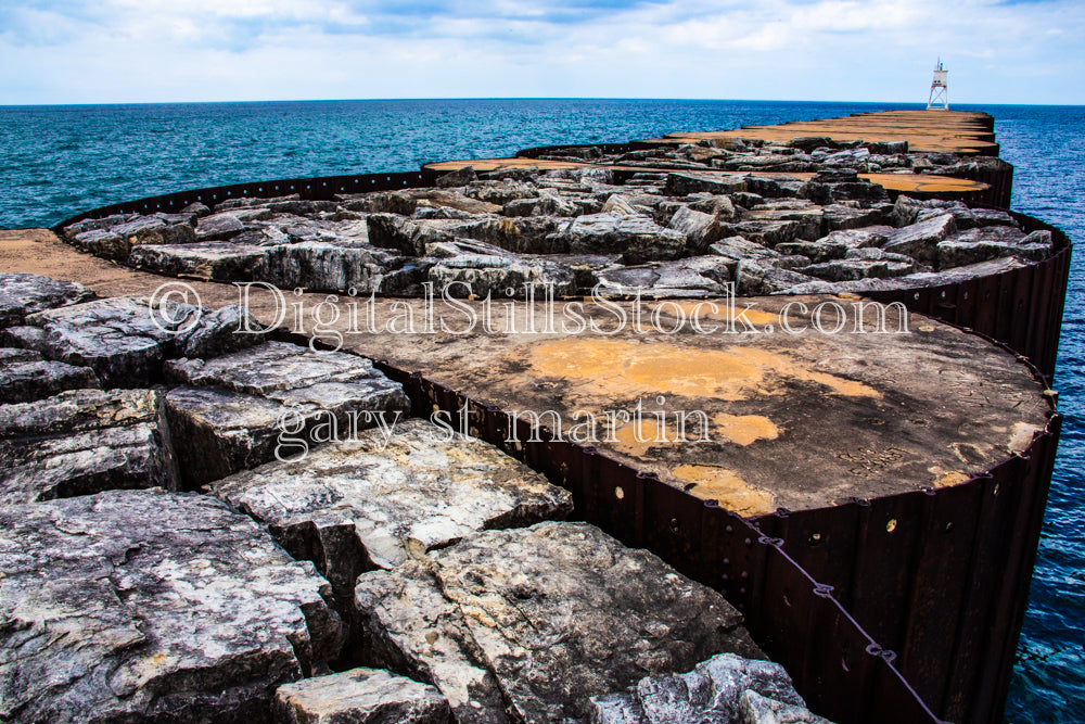 Close up view of the Sea Wall, digital Grand Marais