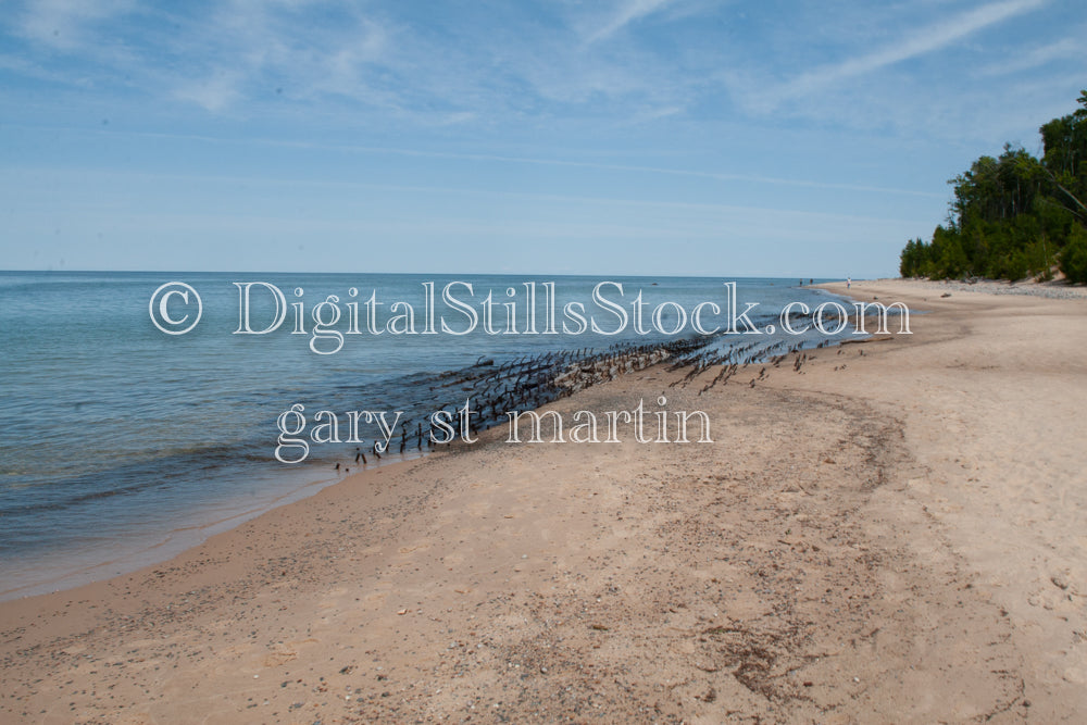Old shipwreck in the sand, digital Grand Marais