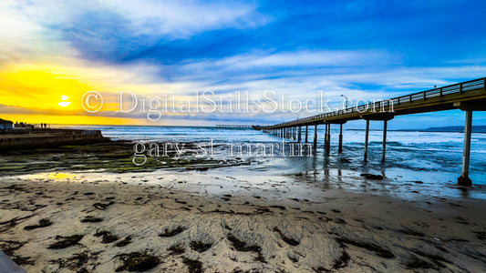 Wide View of the Mission Beach Pier, digital Mission beach Pier