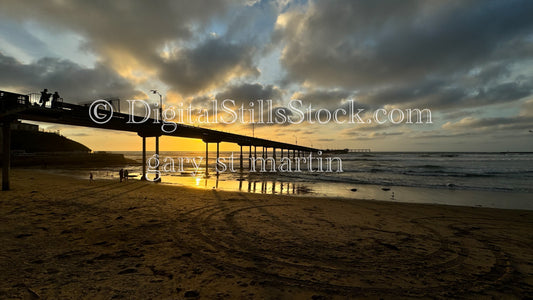 Circles on the Sand - Mission Beach Pier, digital mission beach pier