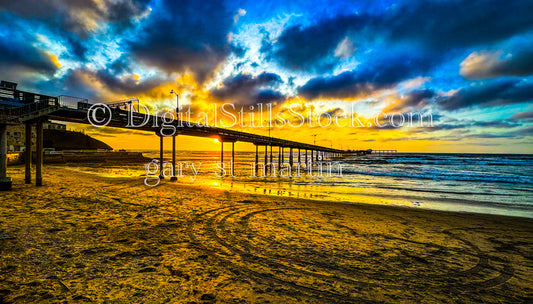 A Vibrant Sky - Ocean Beach Pier, digital ocean beach pier