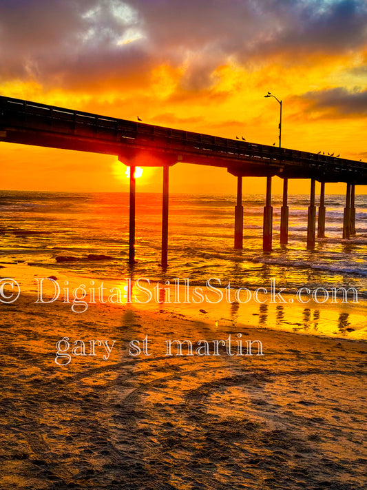 Lines in the Sky - Ocean Beach Pier, digital ocean beach pier