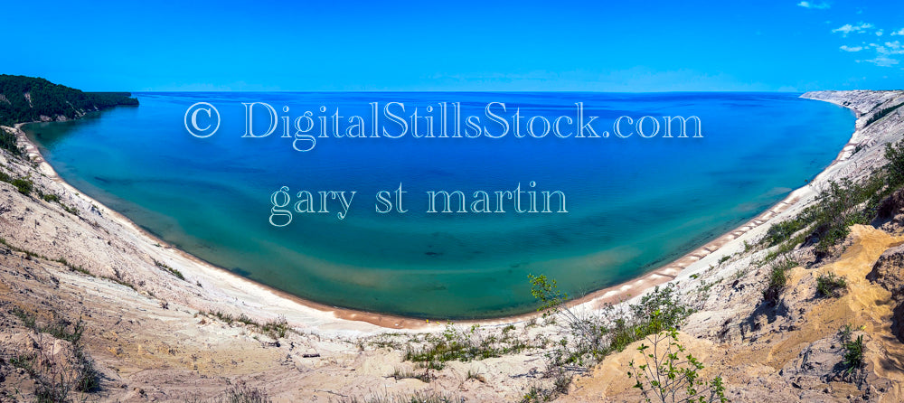 Panoramic view from top of Logslide, digital Grand Marais