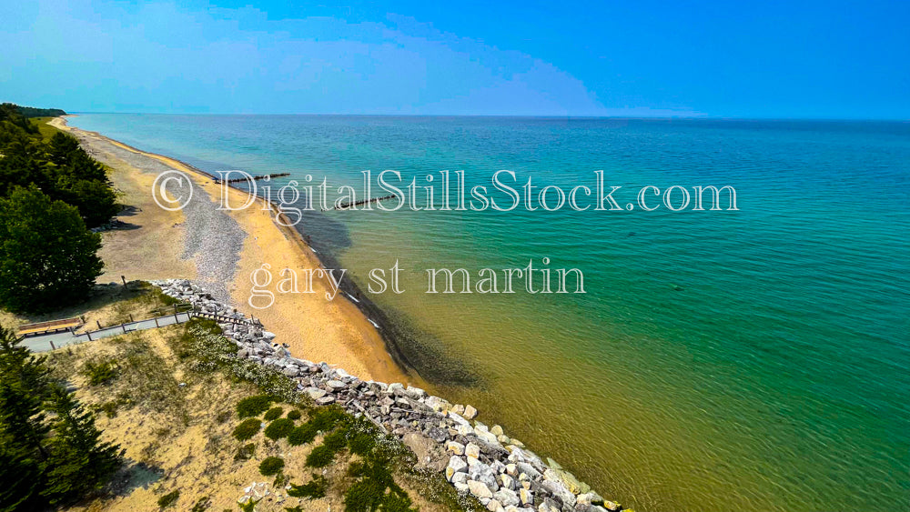 Looking down at Crisp Point Beach, digital Crisp Point