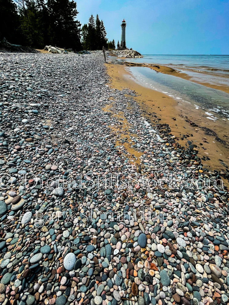 Different Colored Pebbles on the Beach, digital Crisp Point
