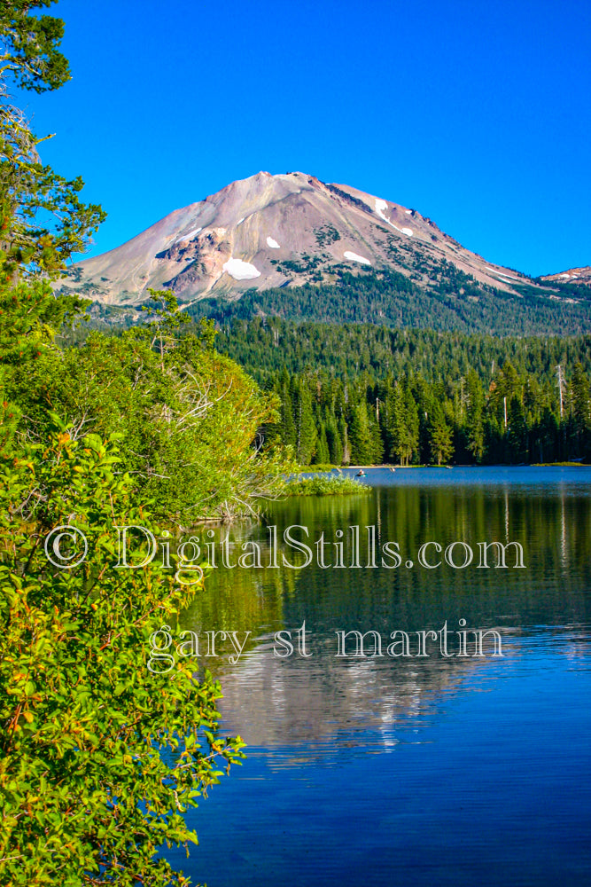 Mountain & Lake View, Lassen Volcanic National Park, CA Digital, California, Lassen