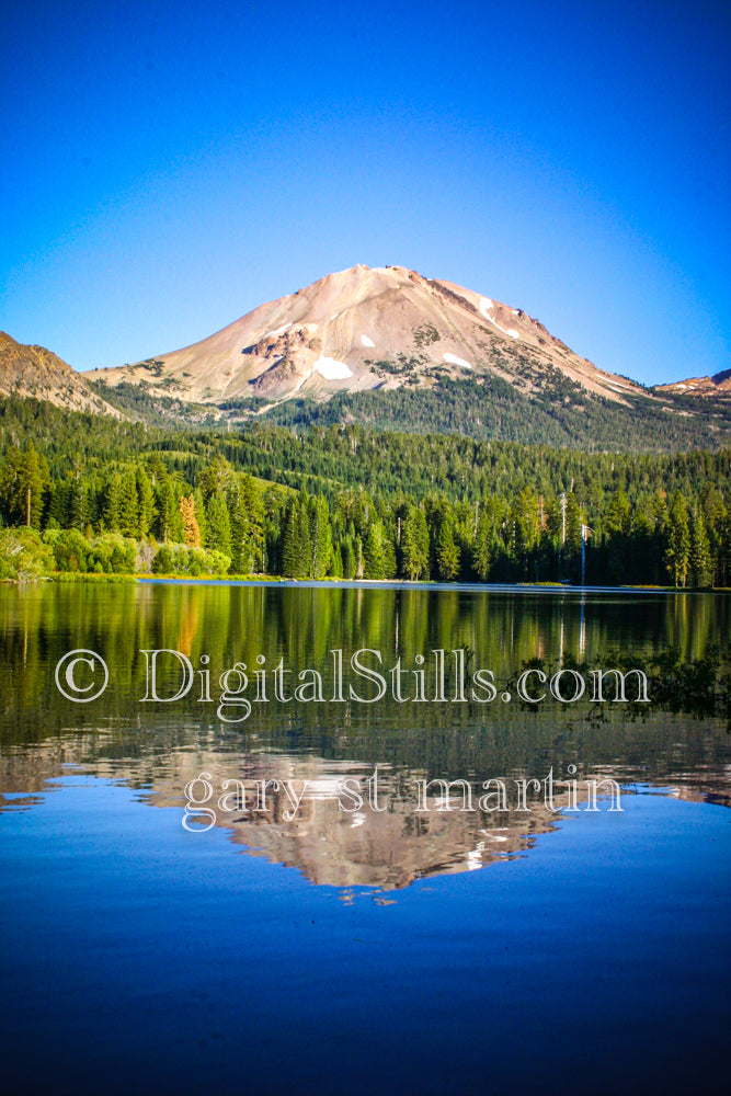 Vertical Lakeside View, Lassen Volcanic National Park, CADigital, California, Lassen