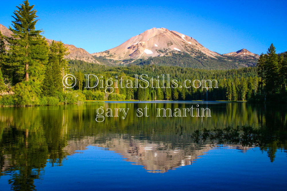 Reflecting Lake, Lassen Volcanic National ParkDigital, California, Lassen