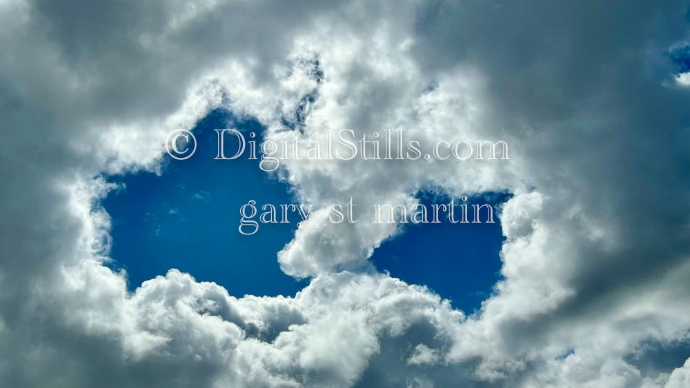 Looking through the clouds, digital sunset