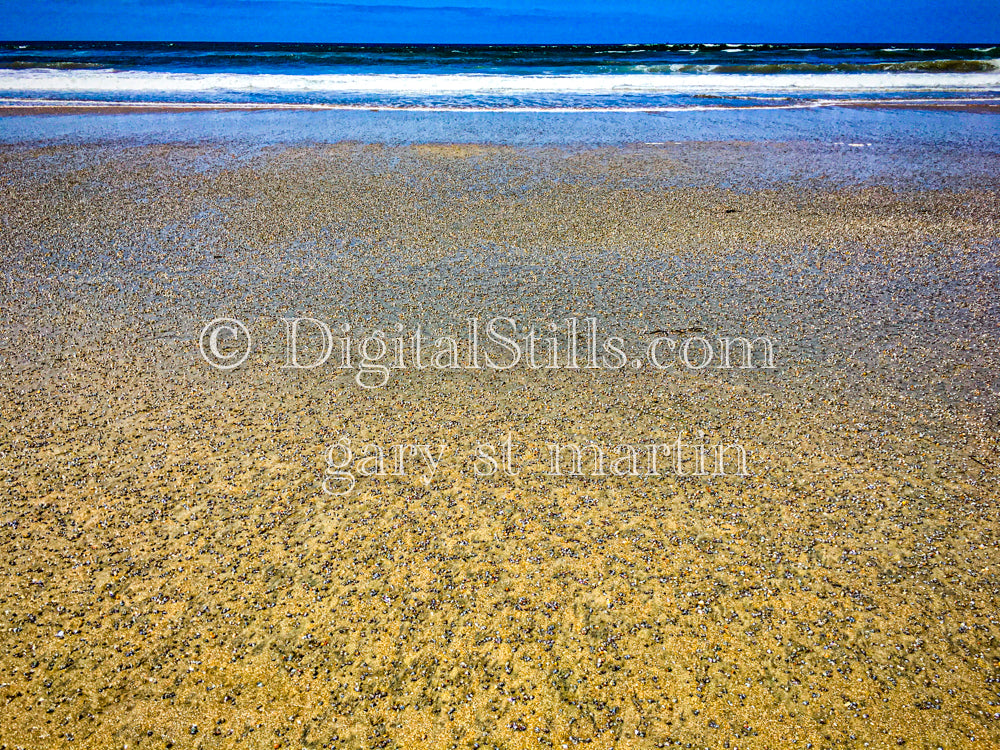 Yellow and blue beach, digital sunset