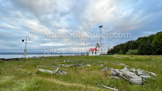 Driftwood in front of a Lighthouse - Vashon Island, digital Vashon Island