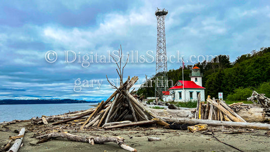 Driftwood Tent on the Beach  - Vashon Island, digital Vashon Island