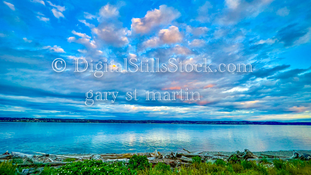A Bright Blue Sky against the Water - Vashon Island, digital Vashon Island