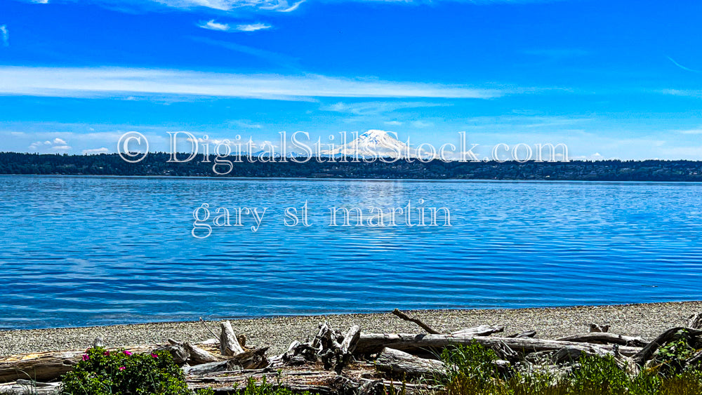 A View of Mount Rainier across the Water - Vashon Island, digital Vashon Island