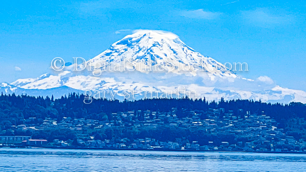 Mount Rainier in the Shadows - Vashon Island, digital Vashon Island