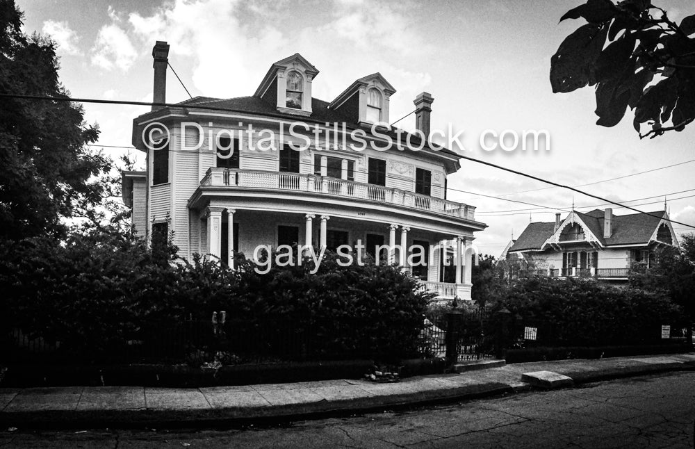 Black & White House, Garden District, New Orleans, Digital