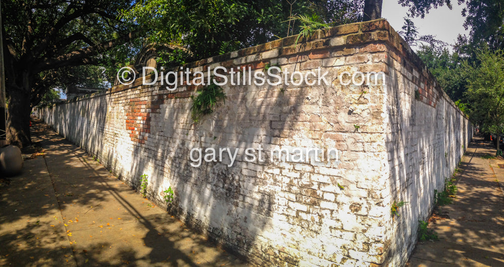 White & Red Brick Wall, New Orleans, Digital