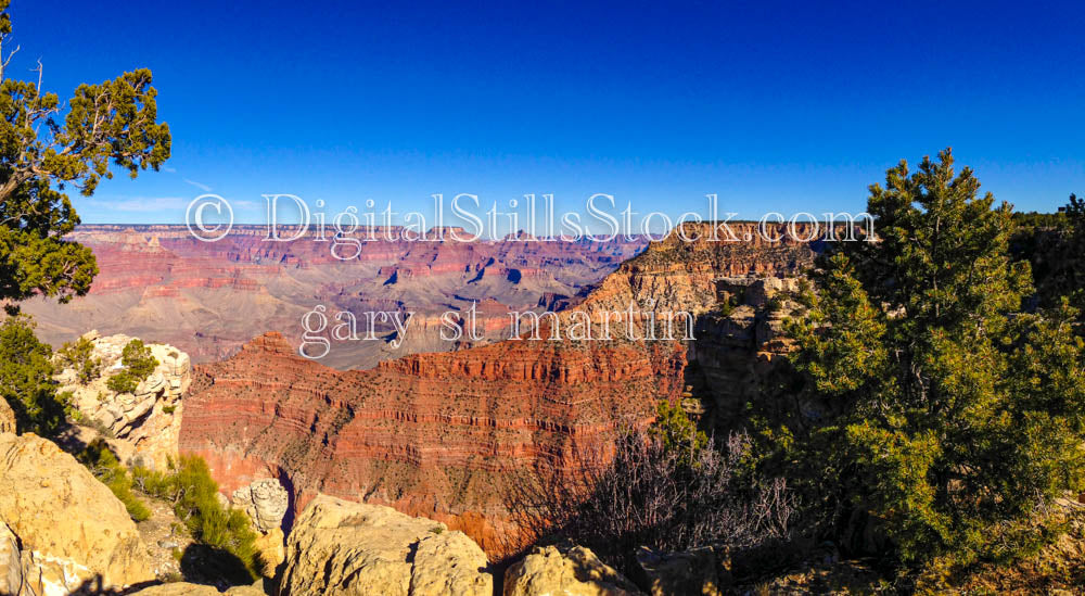 Red Mesa Center, Shrubbery Foreground, Digital, Arizona, Grand Canyon