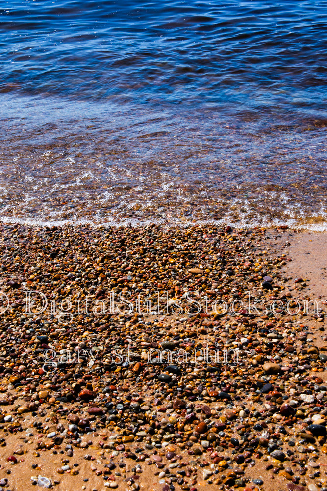 Colorful rocks along the shoreline of Lake Superior, digital grand marais