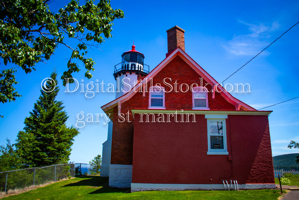 Looking up at the Lighthouse, digital Copper Harbor