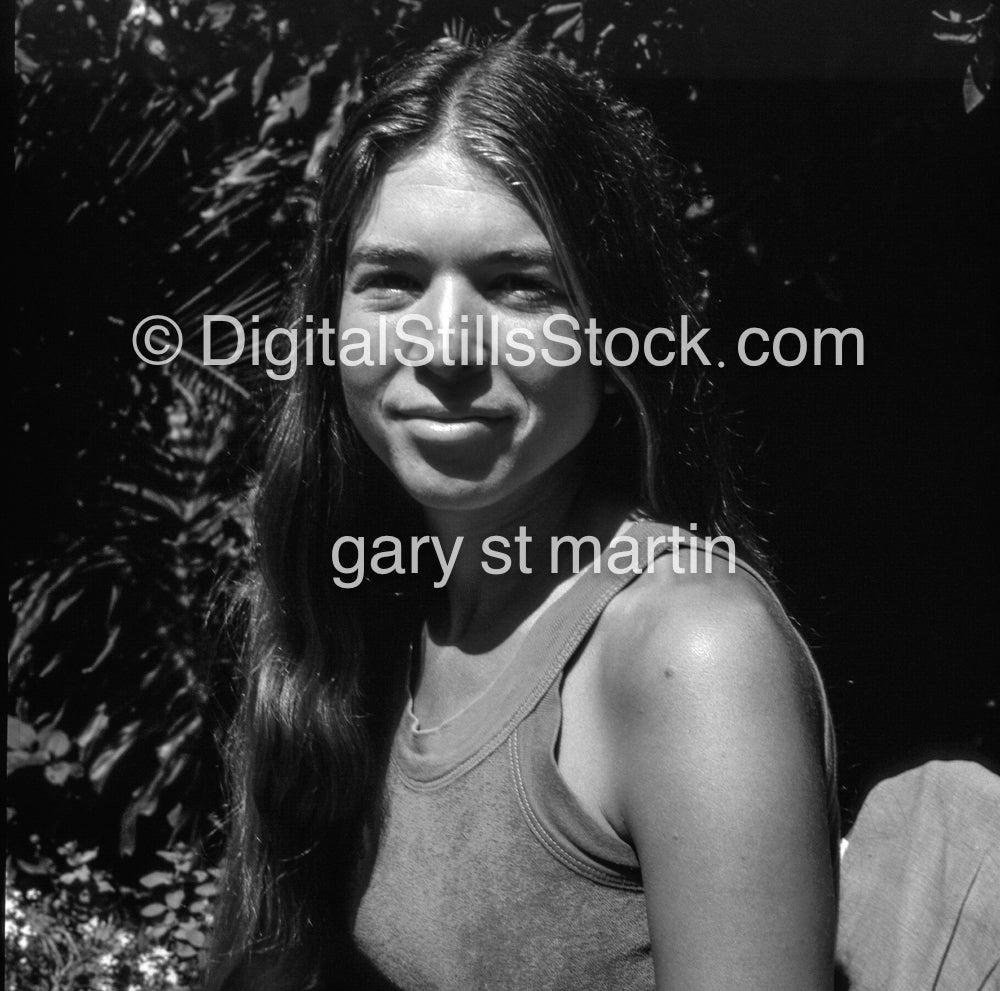 Portrait of Caroline In The Sunshine, analog, black & white, portrait