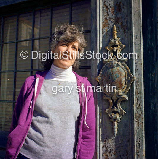 Cobina, leaning against the door, Columbia,South Carolina, Analog, Color, People, Women