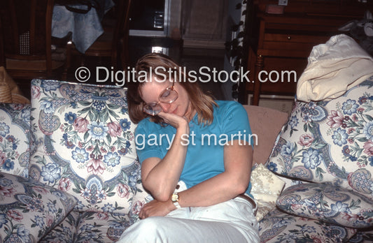 Kerry, Cat Nap, On The Couch, Chula Vista, CA, Analog, Color, Portraits, Women