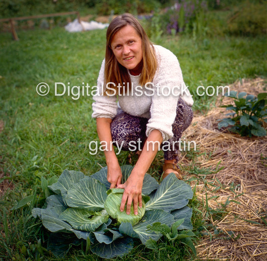 Lila Picking The Greens, McKenzie Bridge, Oregon