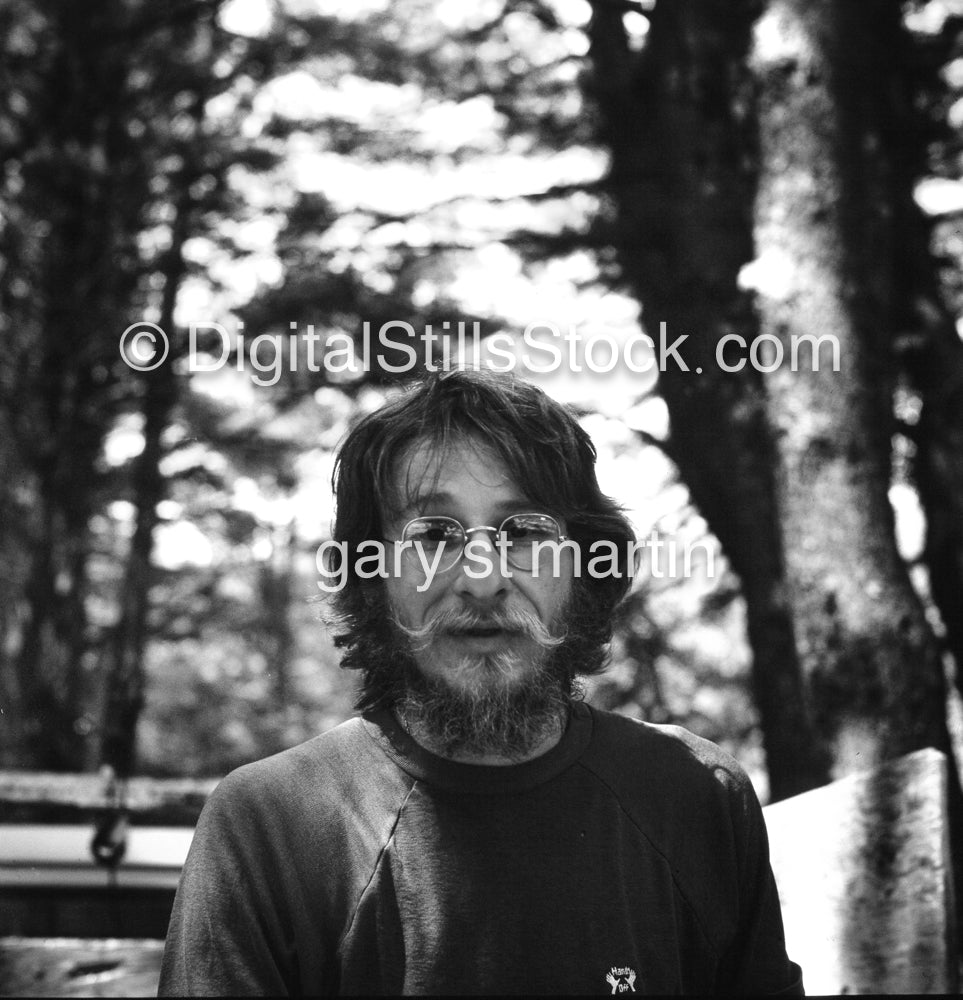 Portrait Terry Lumbum Christmas, Michigan, analog, men, black and white,