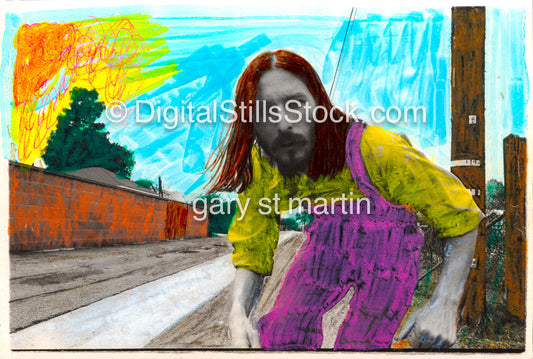 Colorized self portrait, Costa Mesa, CA