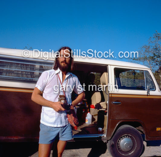 Gary, light meter in hand, Newport Beach, CA,  analog, color, portraits, men