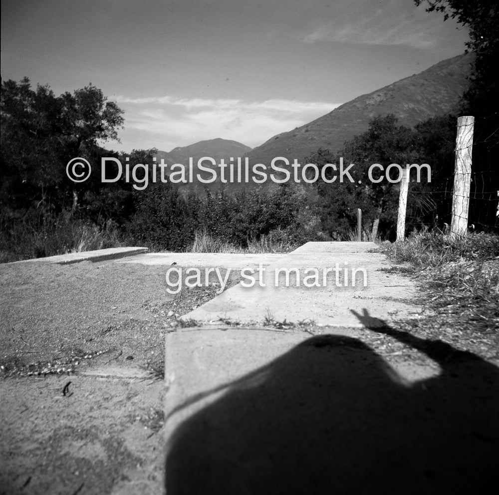 Self Portrait Shadow Art, Silverado Canyon, CA, Analog, Portraits, Men, Black and White