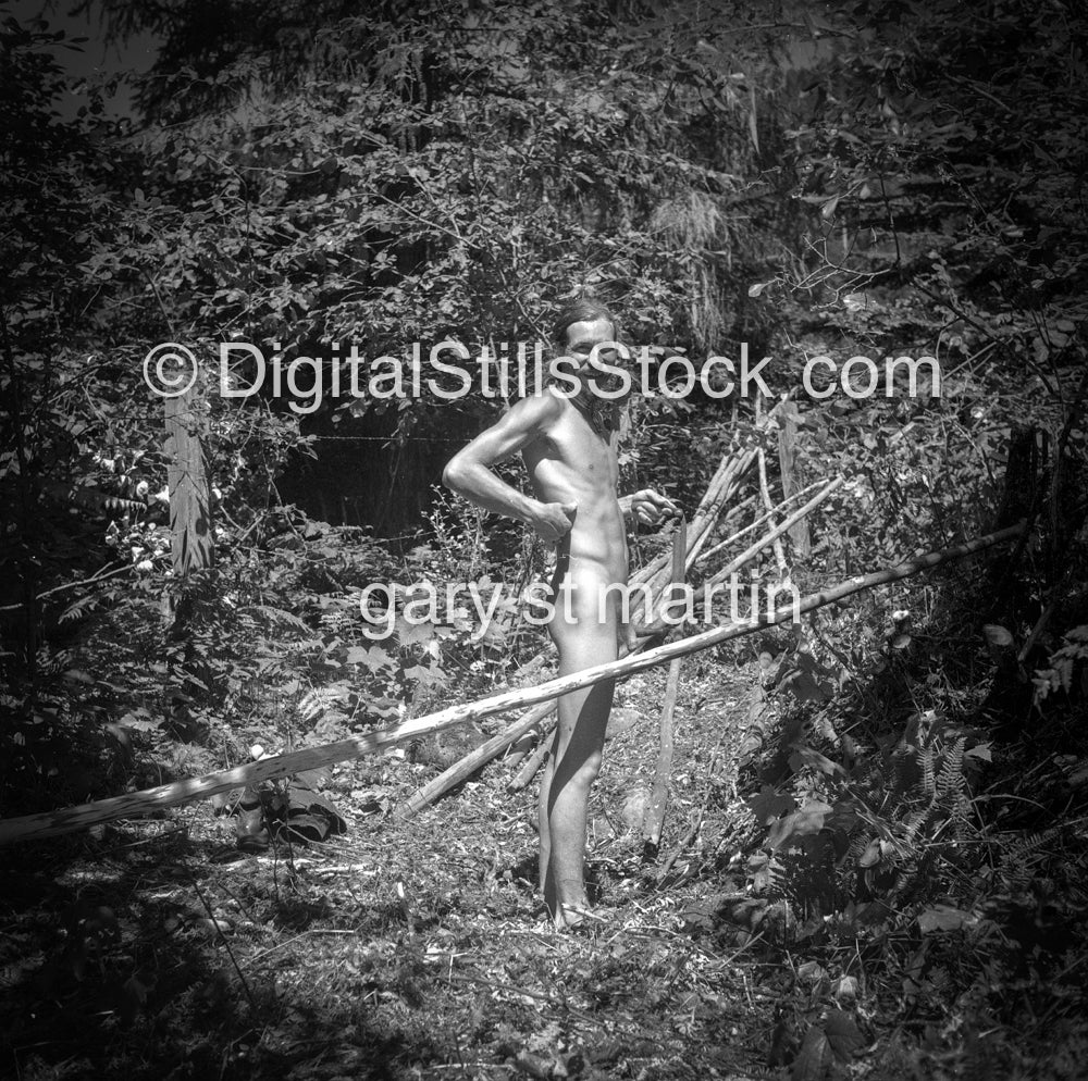 Putting Up a Tipi Nude, Analog, Portraits, Men, Black and White